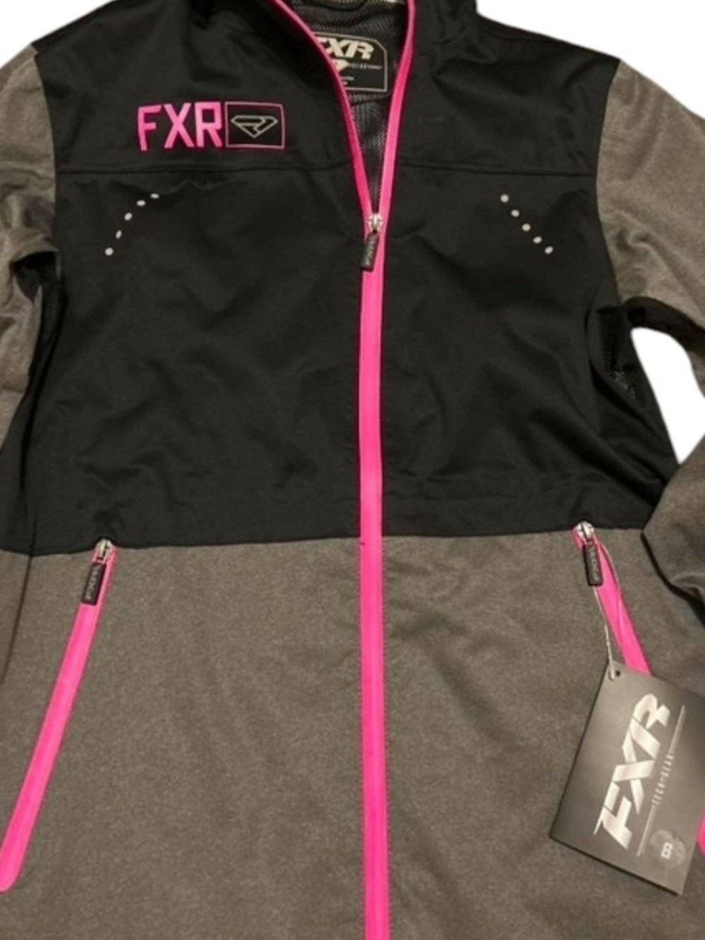 FXR Tech Gear Women's Black & Gray Insulated Ski Jacket with Pink Accents - Picture 3 of 5